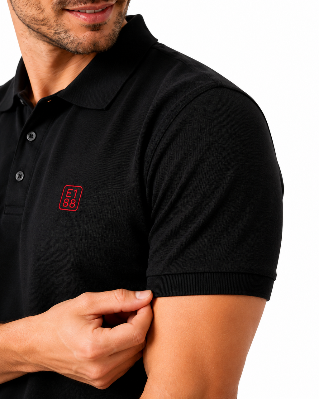 E1.88 Black Core Polo T-Shirt