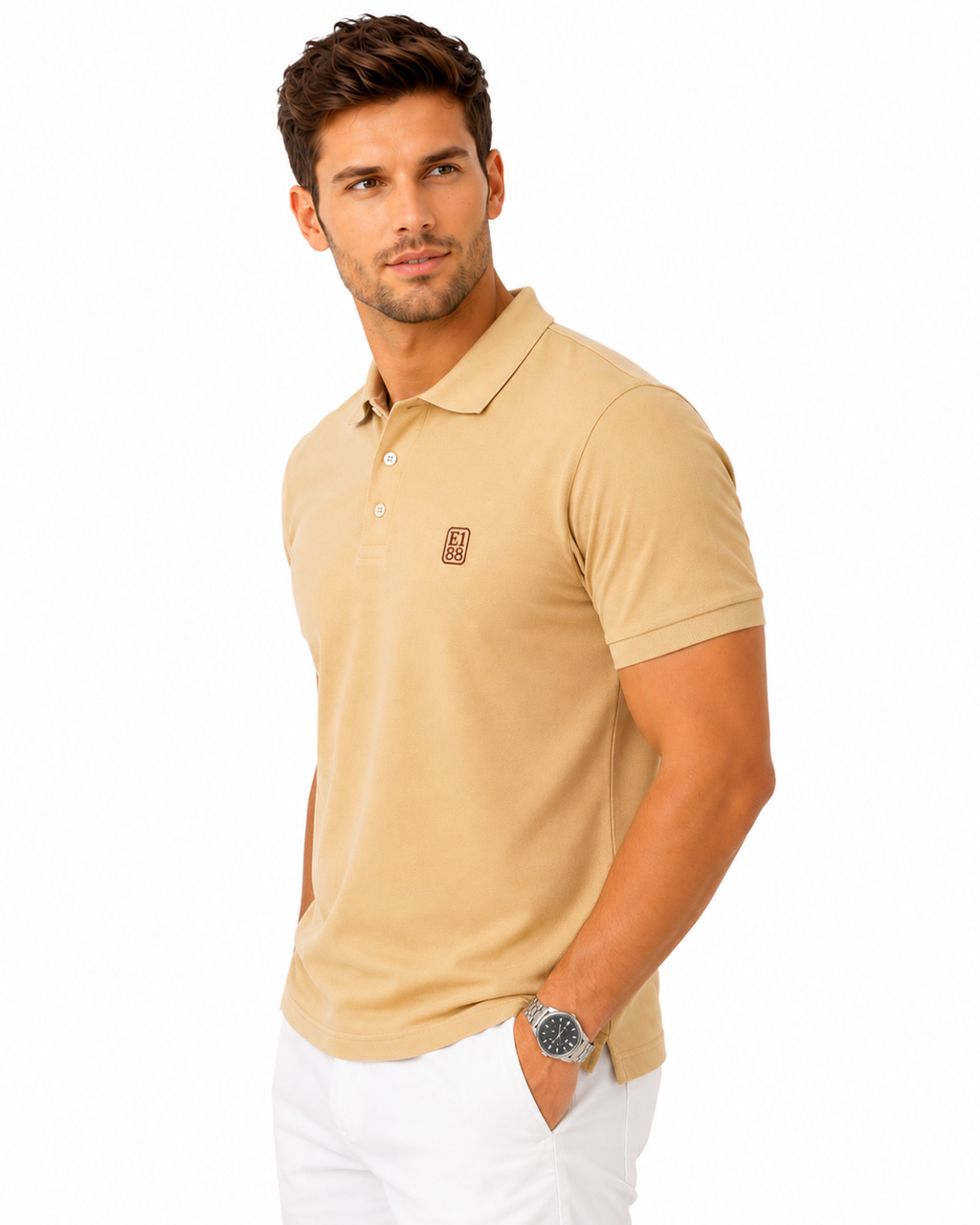 E1.88 Beige Core Polo T-Shirt