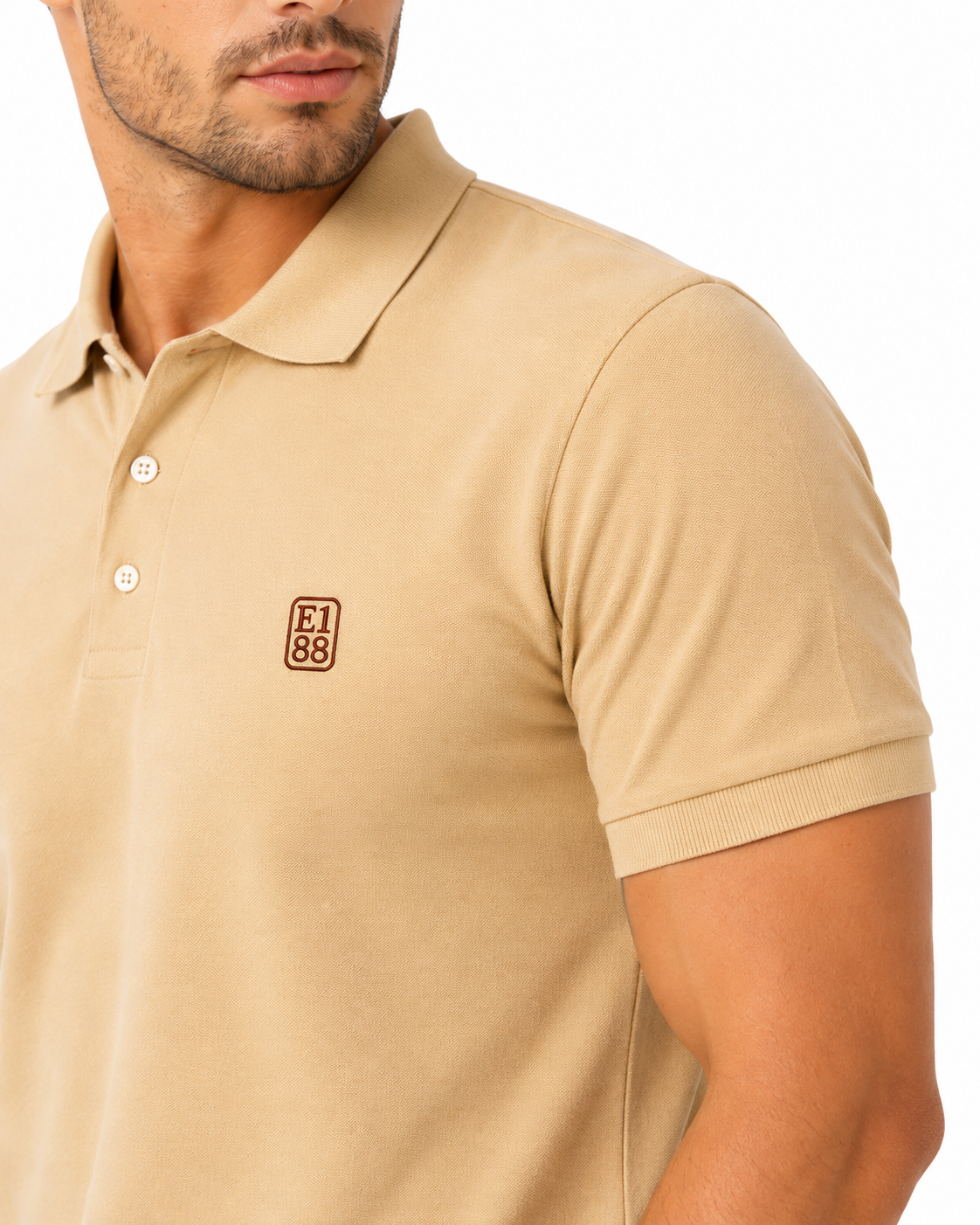 E1.88 Beige Core Polo T-Shirt