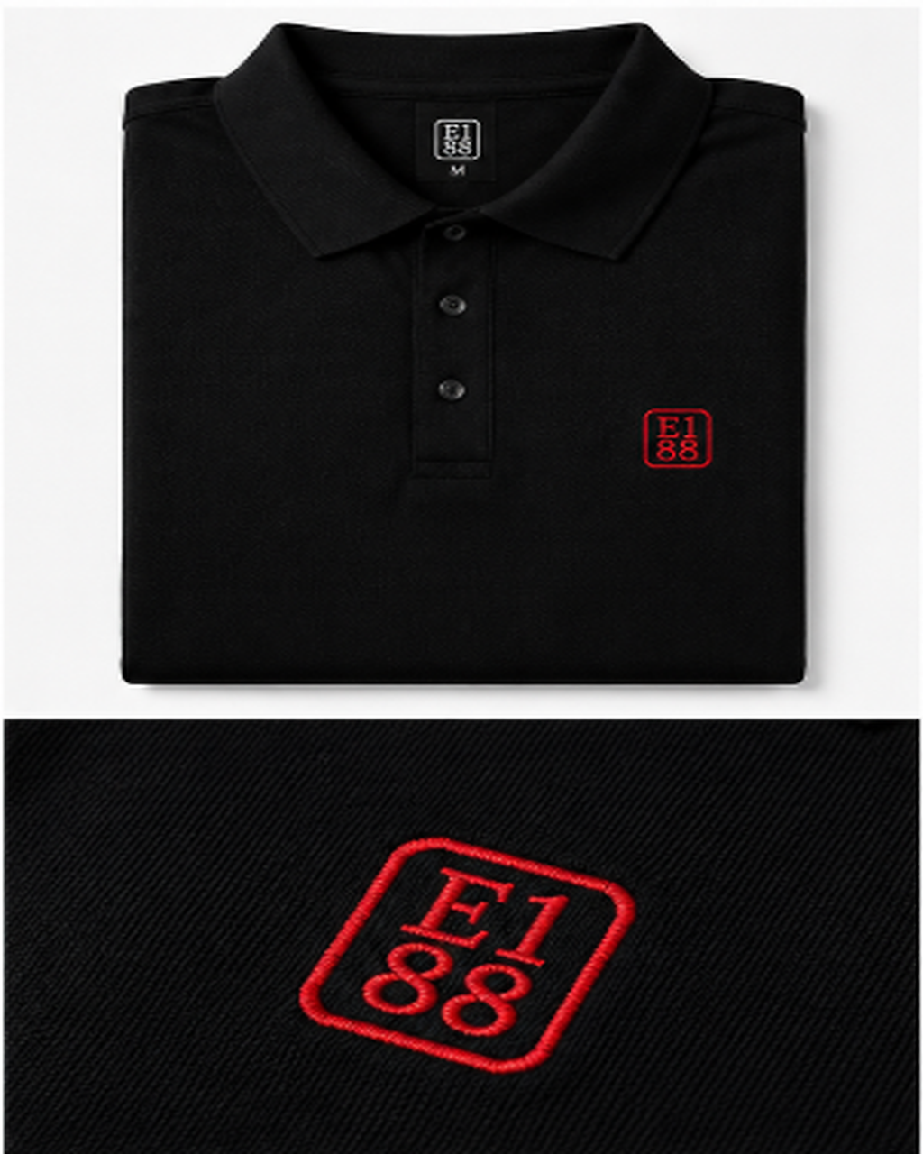 E1.88 Black Core Polo T-Shirt
